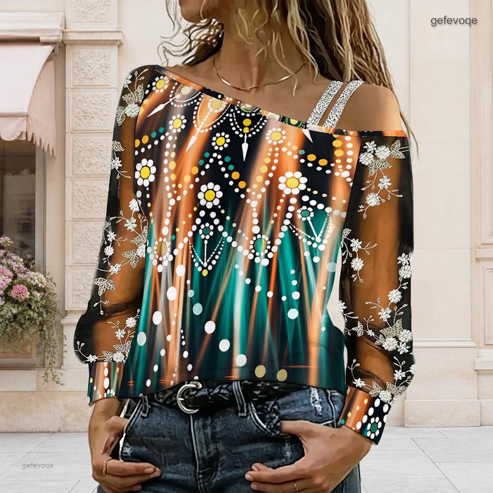 Blouse Off Shoulder - Damen Off-Shoulder Bluse Asymmetrisches One-Shoulder-Top Spitze