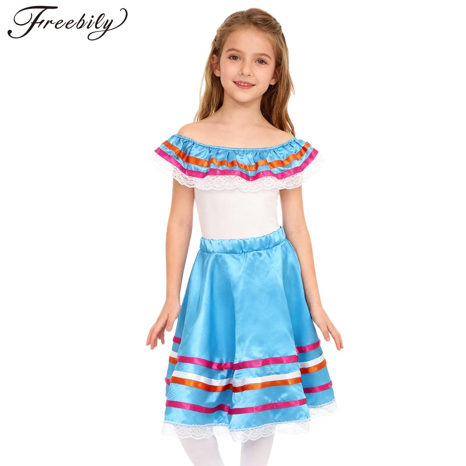 Blouse Off Shoulder - Kinder Mädchen Mexikanisches Kleid Off-Shoulder Tops