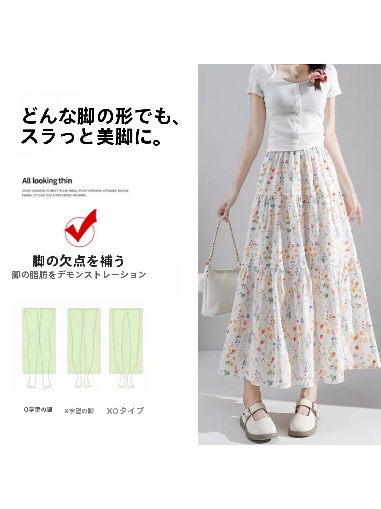 Übergröße Blumenmuster A-Linie – Midi Skirt Floral Bewertung und Preis