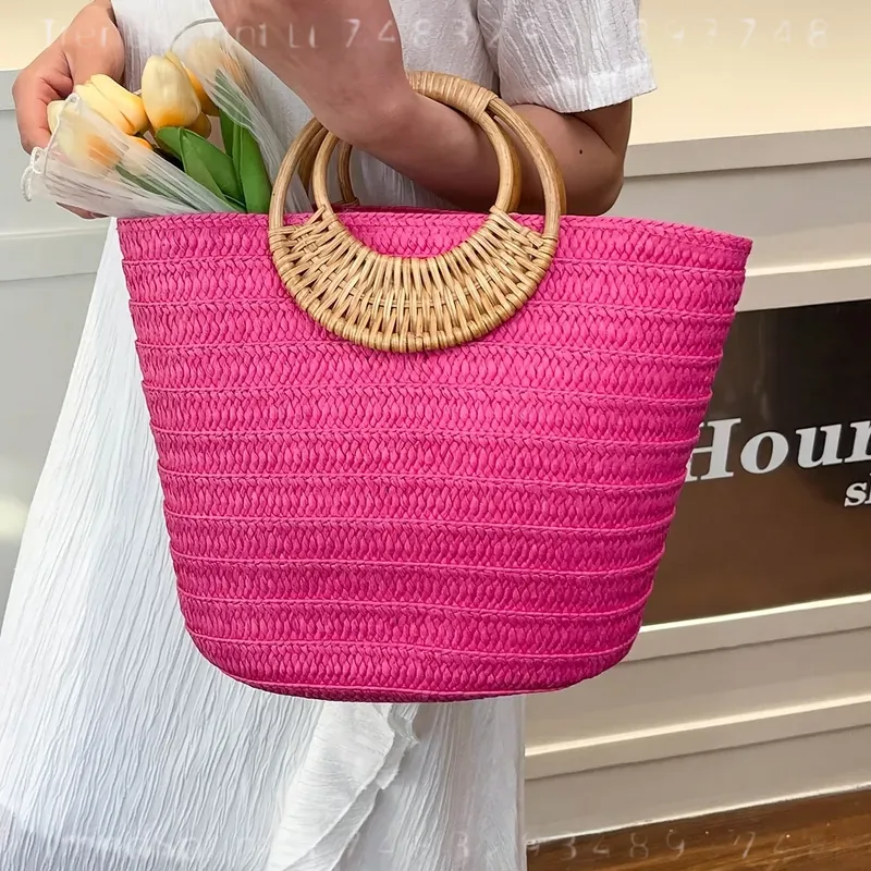 Damen Sommer Gewebte Papiertas – Tote Bag Beach Bewertung und Preis