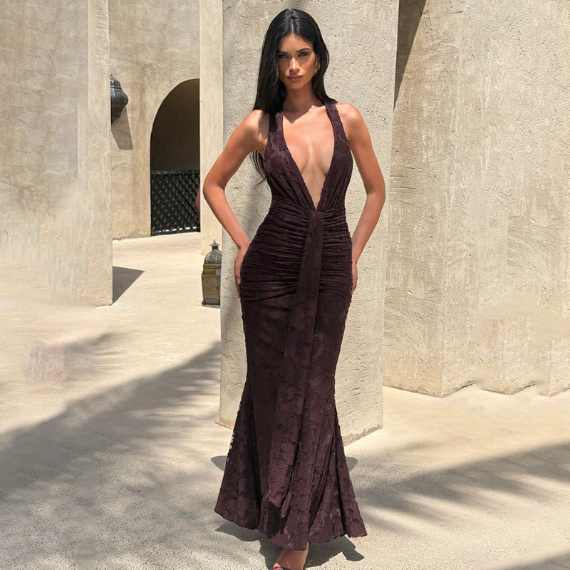 Sexy tief ausgeschnittenes, rü – Linen Dress Wrap Bewertung und Preis