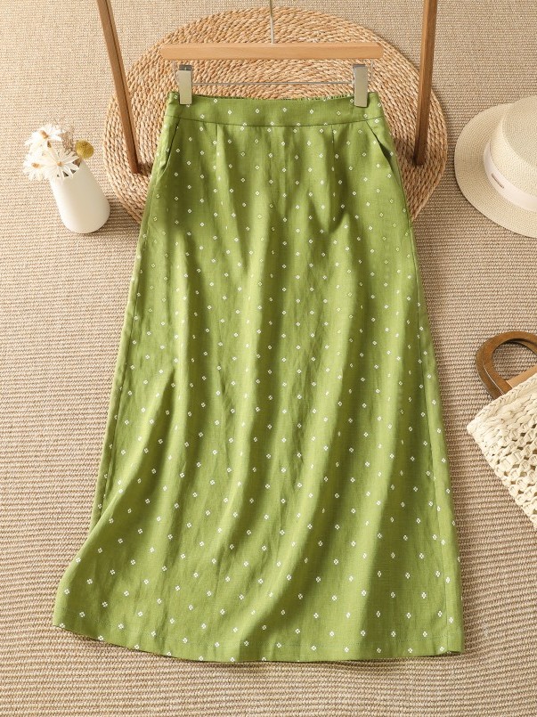 Blumenmuster-Halbrock mit hohe – Midi Skirt Floral Bewertung und Preis