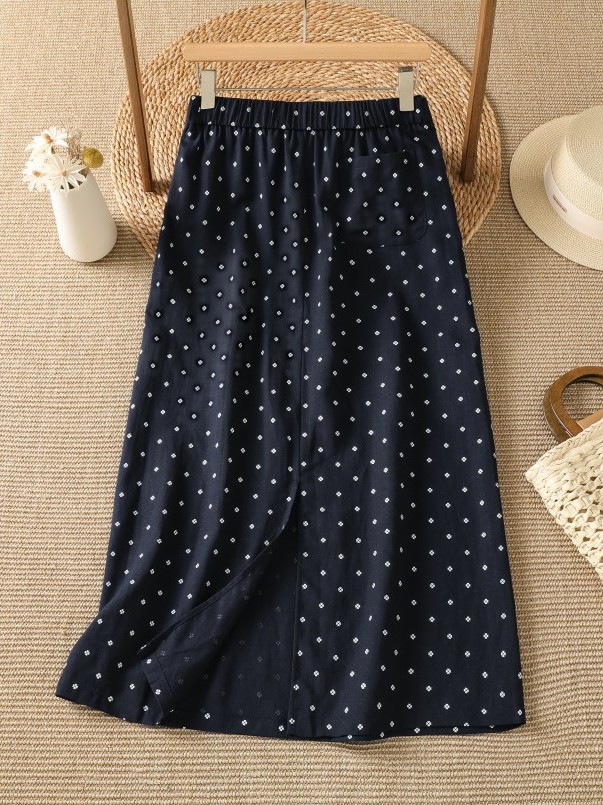 Blumenmuster-Halbrock mit hohe – Midi Skirt Floral Bewertung und Preis